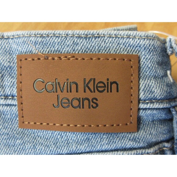 CALVIN KLEIN High Rise Straight Leg Jeans Sz 14 Light Blue Denim Crop Ankle NWT - Picture 9 of 15
